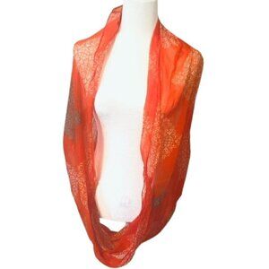 Vintage 90's Blaze Orange Hoop and Loop Scarf